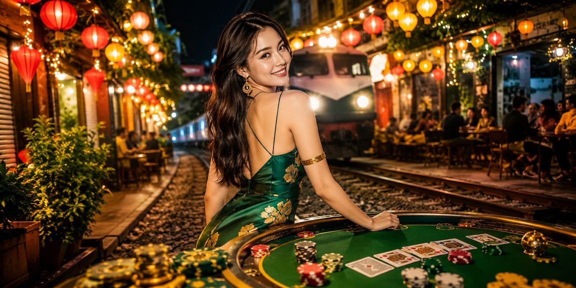 Không khí lễ hội trò chơi bài và cá cược tại Hà Nội trong buổi tối sôi động